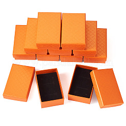 Прямоугольная картонная бумажная шкатулка для драгоценностей CON-TAC0015-01G