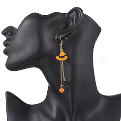 Серьги-подвески из нержавеющей стали 304 со стеклянными подвесками EJEW-JE06525