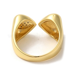 Открытые манжеты из латуни с микропаве и прозрачным цирконием для женщин RJEW-U008-03B-G