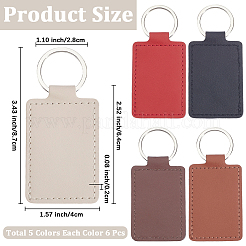 30шт 5 цвета ПУ брелки&nbsp;KEYC-CL0001-30