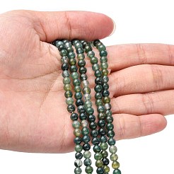 Природные моховой агат бисер нитей&nbsp;GSR4mmC001