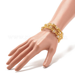 Блестящий браслет из стеклянных бусин BJEW-JB07746-04