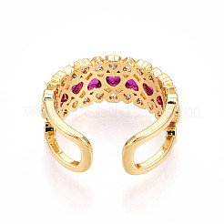 Манжеты из латуни с микро паве кубический цирконий для женщин KK-T074-24G