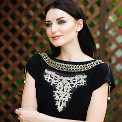 1 шт. нашивки со стразами для пришивания и утюжки PATC-GO0001-08