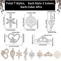 56 шт. 14 стильных подвески-соединители из сплава со стразами&nbsp;FIND-SC0007-90