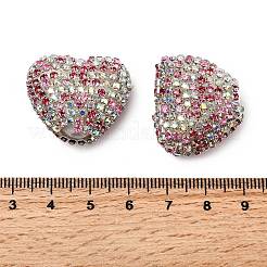 Сверкающие акриловые бусины в форме сердца с украшением из страз&nbsp;OACR-NH0001-02B-02