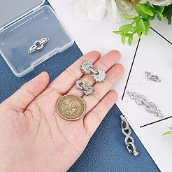 6 комплект из 6-х стильных латунных застежек с микропаве из прозрачного кубического циркония KK-FH0003-69