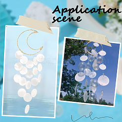 100 шт. подвески из натуральной ракушки капиз&nbsp;SSHEL-SC0001-42