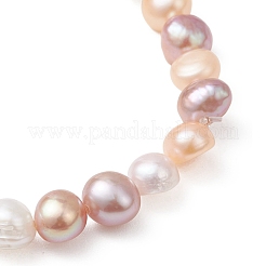 Женские эластичные браслеты из бисера с натуральным культивированным пресноводным жемчугом&nbsp;BJEW-JB13135