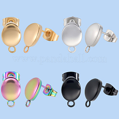 40 шт. фурнитура для сережек-гвоздиков из нержавеющей стали 304&nbsp;STAS-BBC0007-48