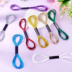 8 моток 8 цветов 6-слойная полиэстеровая металлизированная вышивальная нить DIY-TAC0020-73