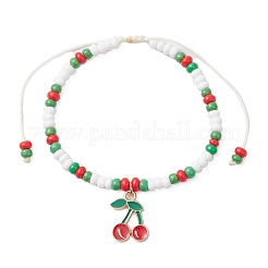 9 шт. браслеты с подвесками из сплава и эмали с фруктовой тематикой&nbsp;BJEW-MZ00206-09
