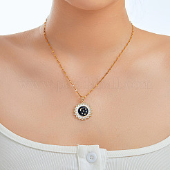 Элегантные латунные подвески с прозрачными кубическими цирконами и подвесками в форме луны&nbsp;NB6973-4