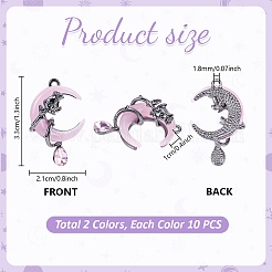 20шт 2 цвета подвески из сплава со стразами&nbsp;FIND-PH0026-14