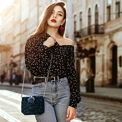 2 пара двухцветных акриловых сережек-гвоздиков в форме лепестков цветов EJEW-AN0001-32