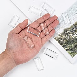 Прозрачные стеклянные кабошоны прямоугольник X-GGLA-R025-38x19