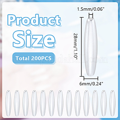 200 шт. овальные акриловые бусины с имитацией жемчуга&nbsp;OACR-HY0001-20