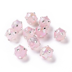 УФ-покрытие Радужные переливающиеся текстурированные акриловые неровные бусины X-OACR-E007-01