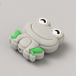 Экологичные силиконовые фокусные бусины в форме лягушки&nbsp;LS-SIL-WH0006-29E