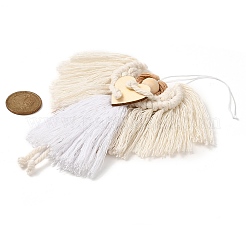 Ангел ручной работы плетеный макраме хлопчатобумажные нитки подвеска украшения&nbsp;HJEW-JM02454-04