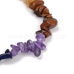 Браслеты из натуральных смешанных драгоценных камней чакра для женщин BJEW-JB11633-01