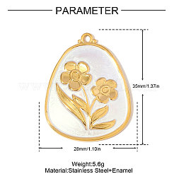 Подвески из нержавеющей стали 304 с эмалью&nbsp;STAS-OY006-55G