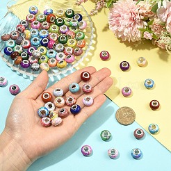 100 шт. 2 вида непрозрачных европейских бусин из смолы&nbsp;RPDL-YW0001-20