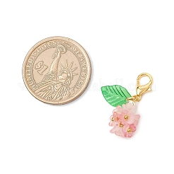 Подвесные украшения из прозрачного акрила с матовым цветком HJEW-JM03714