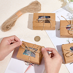 40 шт. 4 стиля прямоугольные подарочные коробки из крафт-бумаги с видимым окошком для ювелирных изделий&nbsp;CON-BBC0001-15