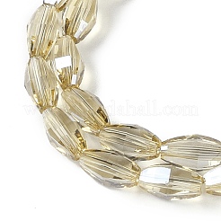 Стеклянные бусины с гальваническим покрытием &nbsp;GLAA-Q101-03B-PL02