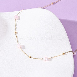 Женские цепочные ожерелья из нержавеющей стали 304 с бусинами-дисками из натуральных ракушек NJEW-K255-46G