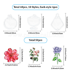 Набор наклеек из бумаги с изображением цветка мультфильма&nbsp;DIY-SC0031-01