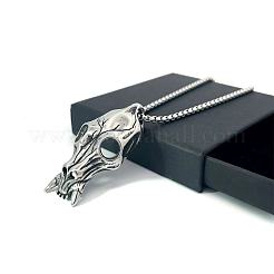 Готические ожерелья из нержавеющей стали с подвесками в виде черепов животных для мужчин GO9601