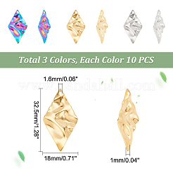 30шт. 3-х цветная подвеска из нержавеющей стали 304&nbsp;STAS-DC0012-44