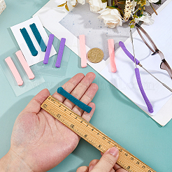 12 пара двухцветных плюшевых тканевых очков с держателями для ушей&nbsp;AJEW-FH0006-86