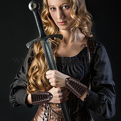 Регулируемый браслет из искусственной кожи с восковыми хлопковыми шнурами AJEW-WH0248-457A