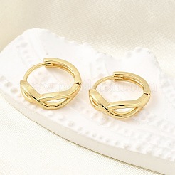 Серьги-кольца из латуни бесконечности для женщин EJEW-U068-01G