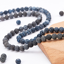 2 нить натуральных и окрашенных кракле-агатовых бусин G-OC0002-59