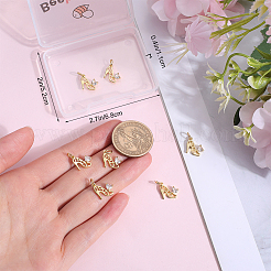 10шт латунь микро проложить кубический цирконий шпильки подвески&nbsp;ZIRC-BBC0002-79