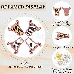 Набор для самостоятельного изготовления подвесных сережек в виде головы крупного рогатого скота&nbsp;DIY-OC0009-75