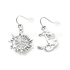 Асимметричные серьги с бусинами из смолы и луны и солнца&nbsp;LS-EJEW-C036-01B