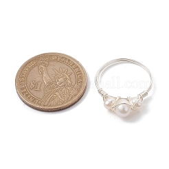 Открытое кольцо с натуральным культивированным пресноводным жемчугом RJEW-JR00631-02