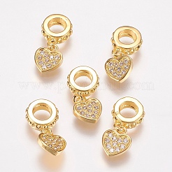 Латунь микропейв кубический цирконий европейские подвески с подвесками ZIRC-E146-04G