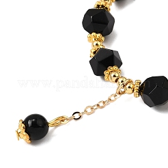Браслеты с подвесками из натурального черного оникса&nbsp;BJEW-JB12058