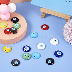 16 шт. 8-х цветные подвески ручной работы в стиле лэмпворк от сглаза&nbsp;LAMP-CW0001-07