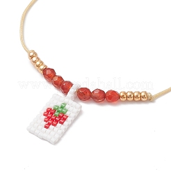 Регулируемые браслеты ручной работы из бусин из стекла Миюки и натурального агата&nbsp;BJEW-MZ00248-03