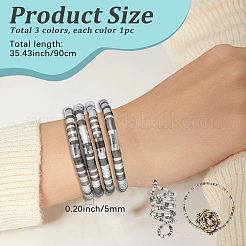 3 шт. 3 стиля ожерелья из цинкового сплава в виде круглой цепочки-змейки для женщин&nbsp;NJEW-SC0001-65