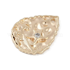 Латунные микропаве прозрачные подвески с фианитом&nbsp;KK-Z075-13G