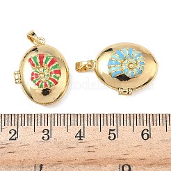 Латунь эмаль Locket подвески KK-F923-03C-G