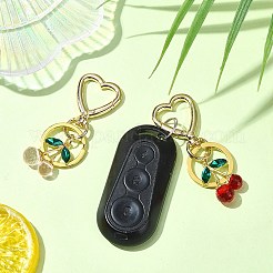 Подвеска из вишневого сплава и стекла HJEW-SW00115-01